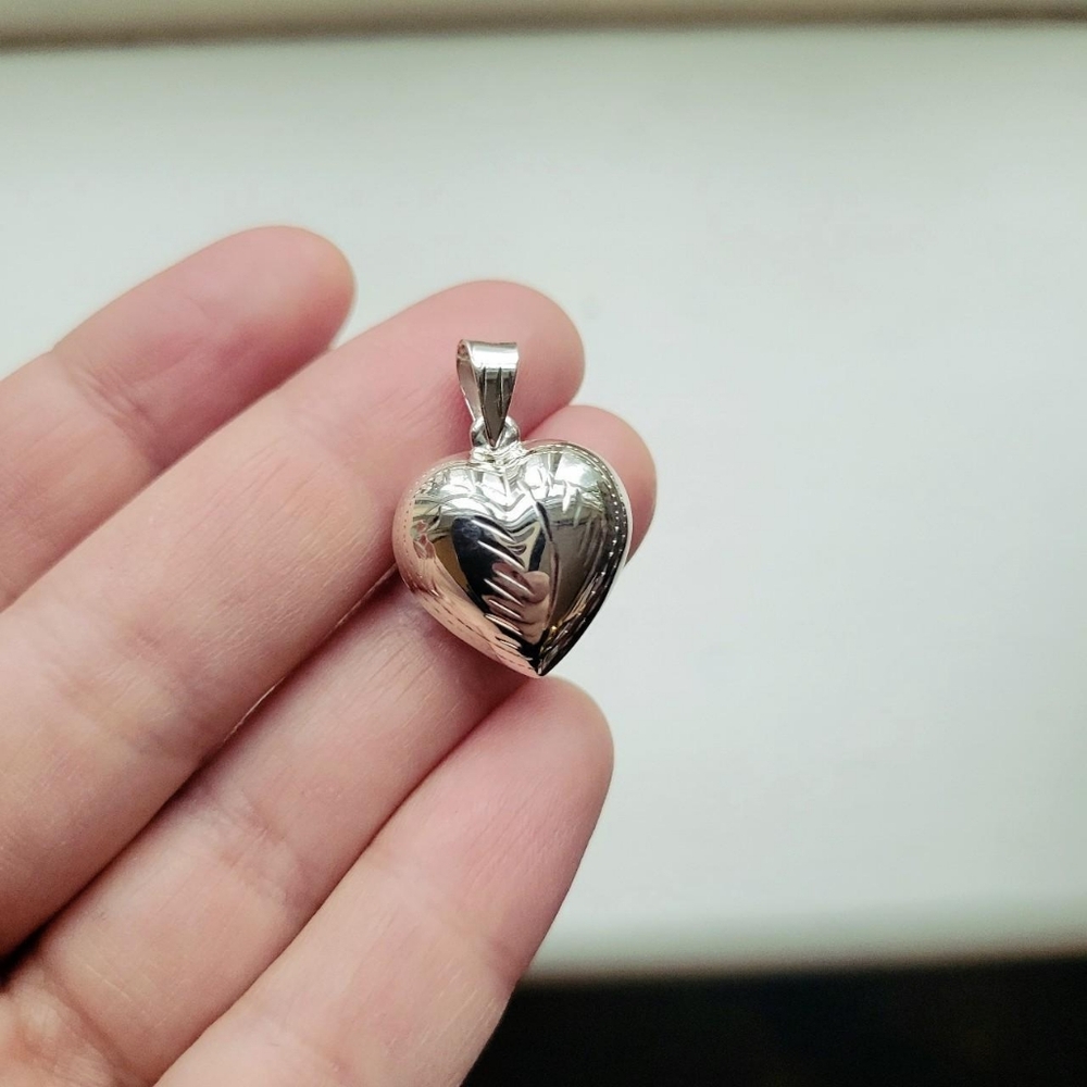 Handmade New 925 Sterling Silver Heart Pendant - Picture 6 of 8